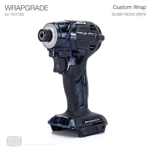 WRAPGRADE Custom Wrap Aufkleber Abziehbild kompatibel mit Makita DTD173 18V LXT (Slash Rock Onyx)
