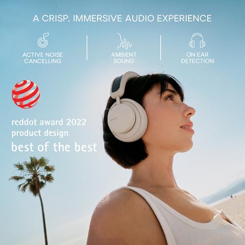 Image of Urbanista Los Angeles Sand Gold-World's 1St Solar Powered Hybrid Active Noise Cancelling with Mic Premium Wireless Headphones,Unlimited Playtime,Over Ear