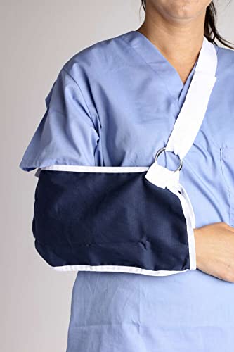 MediChoice Arm Sling, Universal, Envelope Style, Adjustable Wide Shoulder Strap With Hook And Loop Closure, Breathable Polyester, 7 Inch x 18 Inch, Navy, 1314ASL2150 (Each of 1)
