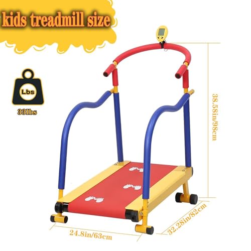 Image of Kids Treadmill for Home Indoor with Incline and Handles,Kids Fitness Exercise Equipment,Small Self Propelled Walking Pad Treadmill with LED Display,for Family Kindergarten
