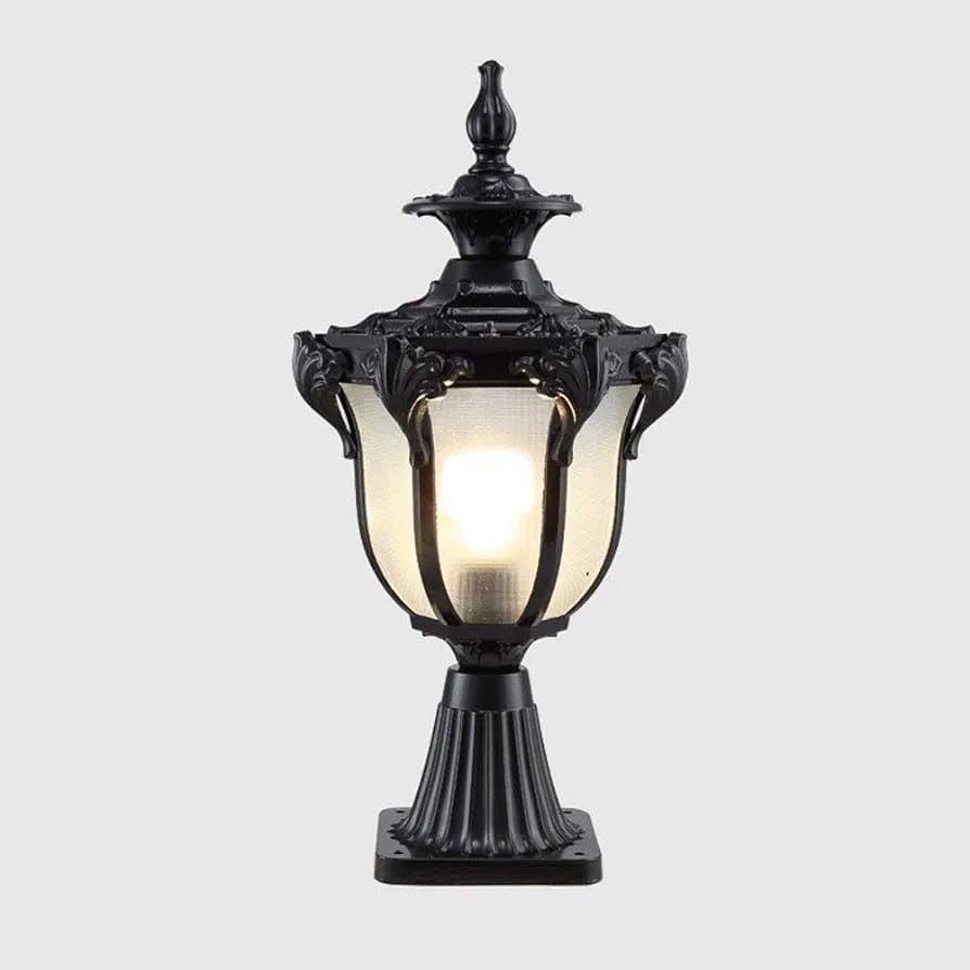 Image of Glowave Decorative Outdoor Black Square Post Light Pillar Light Column Light, Waterproof Lantern Post for Patio or Fench Deck, Doorway Porch Pillar Lamp - Warm White (P-6682 /S-BK)