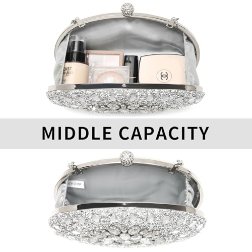 Beaguful Women's Evening Bags Sparkly Rhinestone Clutch Purses Luxury Handbags Oval Dark Green by Beaguful - Used condition - Image 5