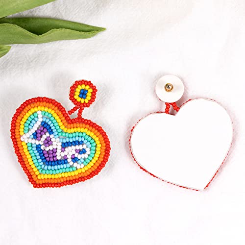 Rainbow Heart Beads Earrings Love Pride Stud Earring Boho Statement Jewelry For Women Girls Lgbtq Parade Party Her Valentines Christmas Gift #TOP5