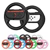 VGBUS 2PACK Steering Wheels for Nintendo Switch 2/Nintendo Switch/Switch Oled Console JoyCons,Racing Wheels Compatible with Mario Kart Wolrd 8 Deluxe switch 2 2025 Joycon Controller. (2PCS BLACK)