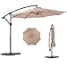NEWBULIG 10FT Patio Umbrella with Base Included, Offset Cantilever Outdoor Patio Table Umbrella, UV Protection, Fade Resistant Fabric, Easy Tilt Adjustment for Pool, Deck, Garden, Backyard, Khaki