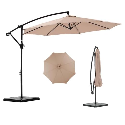 10FT Offset Patio Umbrella with Base
