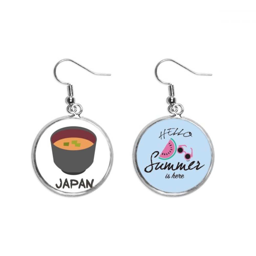 Pendientes de sandía y sopa de miso estilo japonés tradicional para verano 5