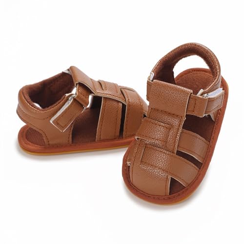 Toddler Boys Girls Closed Toe Sport Sandals Unisex Outdoor Water Shoes Lightweight Non-Slip Leather Slide Sandal3