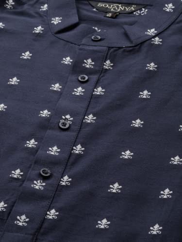 Image of SOJANYA (Since 1958 Men's Pure Cotton Sequined Embroidred Kurta - Perfect for Festivals & Functions
