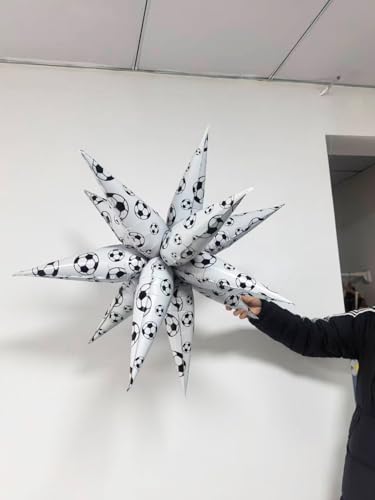 Image of Soccer Balloons Soccer Ball Explosion Star Foil Balloons World Cup Party Decorations Soccer Birthday Party Decorations Trophy Theme Decor Soccers Baby Shower Men