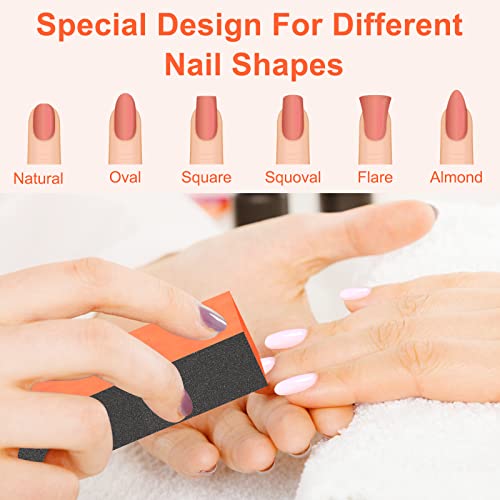 Cgbe Nail Buffers Blocks, 20Pcs Nail Buffers And Nail Files Sanding Blocks For Acrylic Nails, 3 Way Buffing File 60 100 150 Grit Pedicure Manicure Tool - Orange #TOP4