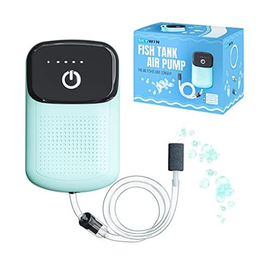 Skywin 1 Pack Fish Aerator Pump - Rechargeable Battery Powered Aquarium Air Pump - Portable Bait Aerator for Transporting Fish, Outdoor Fishing, Traveling, Moving, Bait Cooling, and Power Outages