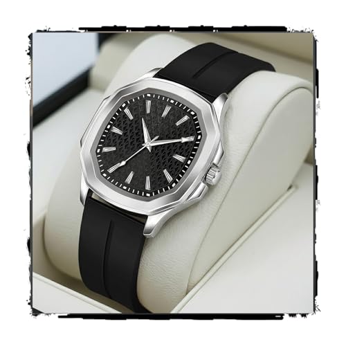 Image of styledose Minimalist dial Softest Adjustable Silicon Belt Quartz Analog Date Display Wrist Watch for Men