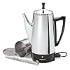 Presto 02811 Stainless Steel Electric Coffee Percolator - 12-Cups, Easy-Pour Spout, Stay-Cool Handle, Make 2-12 Cups