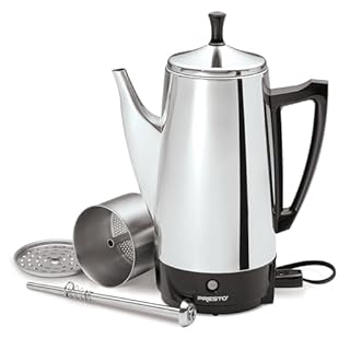 Presto 02811 Stainless Steel Electric Coffee Percolator - 12-Cups, Easy-Pour Spout, Stay-Cool Handle, Make 2-12 Cups