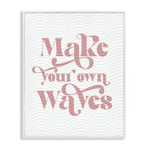 'Make Your Own Waves Groovy Patterned Stripes'| Framed Giclee Art