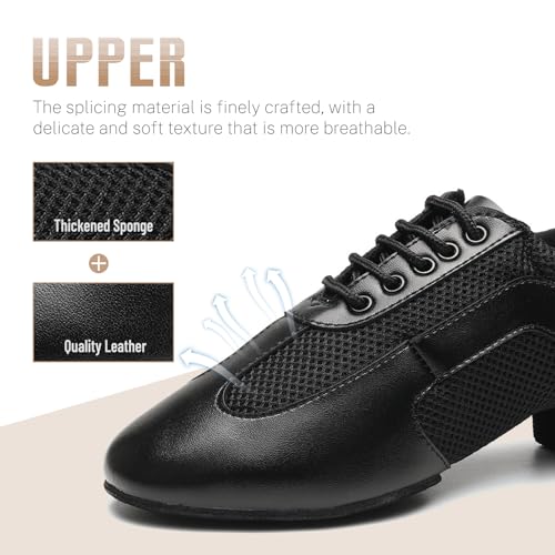 Latin Dance Shoes for Women Lace-up Ballroom Modern Salsa Teaching Practice Professional Performance Dance Shoes 1.5 Inch Low Heel3