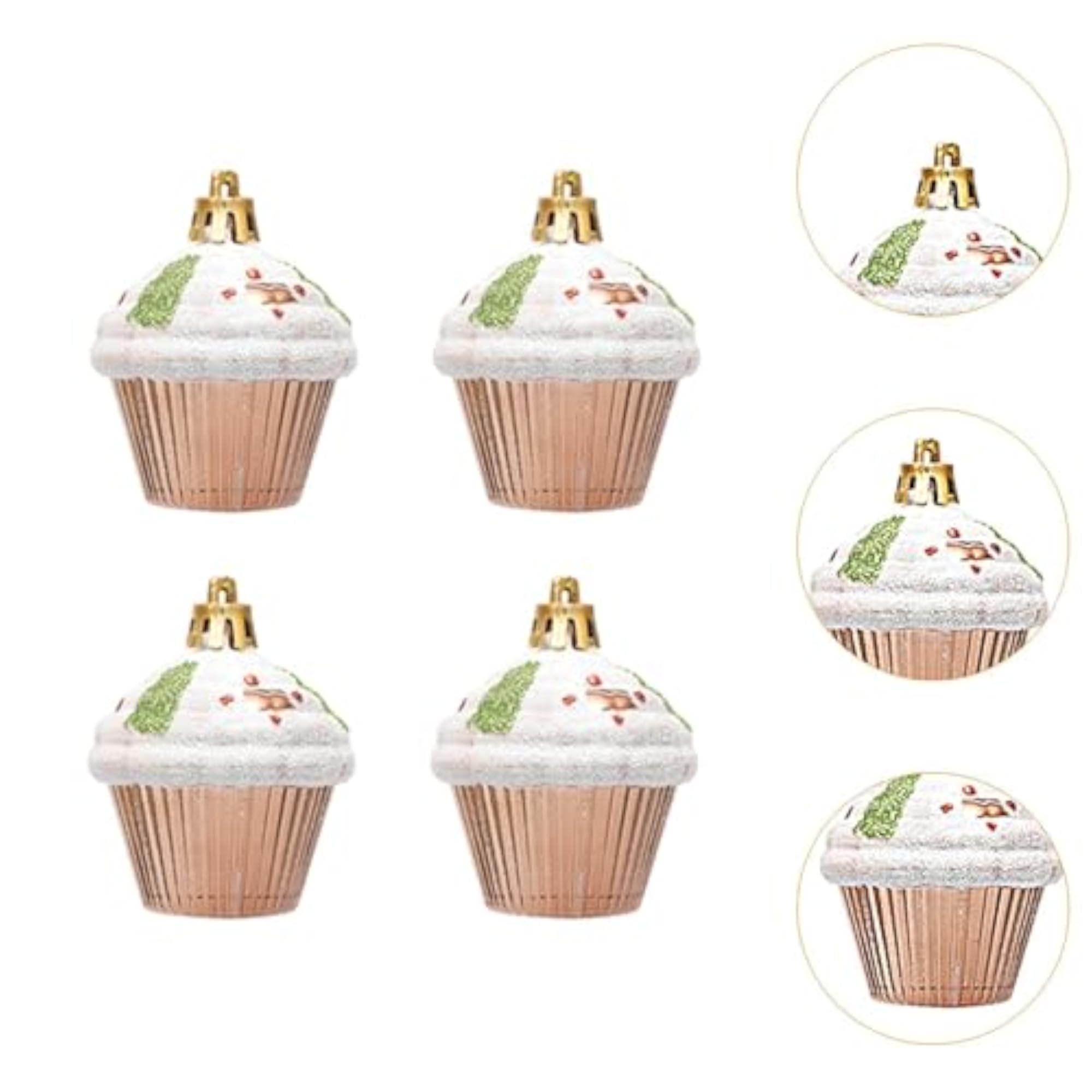 4X Christmas Cupcake Decorations, Office Wall Hanging Ornaments