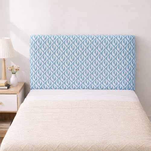 Image of HOMETHREADS Stretchable Lycra /Velvet Bed Cover | Soft, Dust-Proof & Wrinkle-Resistant Bed Back Protector | Fits Leather, Wooden & Fabric Bedsides (Blue, 90x65Cm)