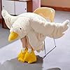 Goose Blanket Hoodie Onesie, Fleece Oversized Wearable Blanket Hoodie with Sleeves and Goose Feet Slippers,M-Height #5