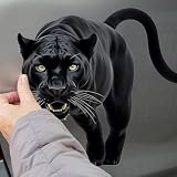 Boodecal Panther Black Leopard Stickers - 3D Realistic Black Wild Cat Sticker Decals Wall Decor Car Stickers Peel & Stick Vinyl Art Decoration Boys Gift 11.8 x 11.8 inches