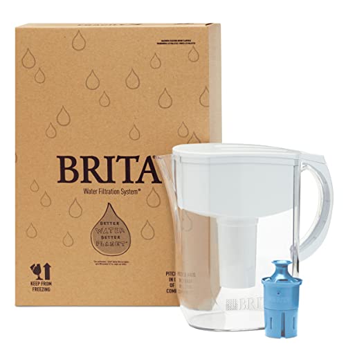 Brita Large Water Filter Pitcher For Tap And Drinking Water With 1 Elite Filter, Reduces 99% Of Lead, Lasts 6 Months, 10 Cup Capacity, Bpa Free, White #TOP6
