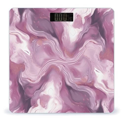 Báscula digital baño mármol púrpura perla 26x26 cm miniatura 1