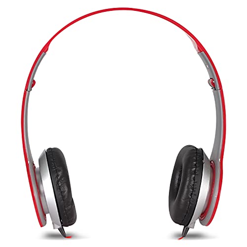 Fone De Ouvido Headphone Estéreo Com Fio P2 Portátil Dobrável para Celular Pc Notebook Tablet (Verme
