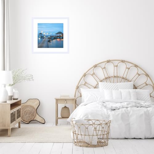 Image of JCJMY 18x18 Picture Frame White with 14x14 Mat, Display Photo 14x14 with Mat or 18 x 18 Without Mat, Wall Hanging Large 18x18 Poster Frame with Shatter Resistant Plexiglass, White