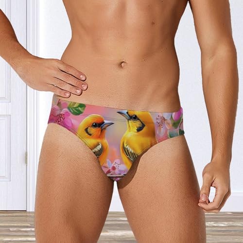 Orioles Birds Flowers Mens Swim Briefs Sexy Bikini Swimwear Bathing Suits Trunks4