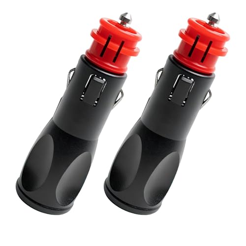 2 Pièces Prise Allume Cigare Male 12V, Fiche Allume Cigare 12V/24V Universelle avec Fusible 10A Remplaçable, Connecteur Mâle 120W, Adaptateur Alimentation Voiture Camion Moto Bateau Camping