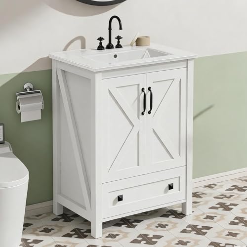 30 Inch Freestanding Vanity with Ceramic Sink