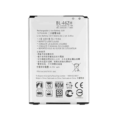 NEXILAB New Upgrade BL-46ZH Battery for LG K7 MS330 LS675 Tribute 5 K8 K8V[0 Cycle] - 3.8V Li-Ion Replacement Battery