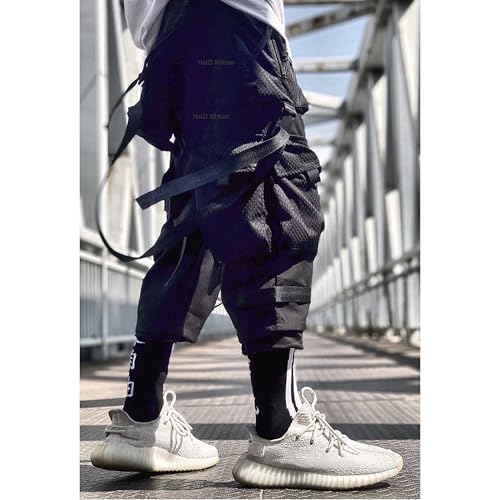 Men's Japanese Streetwear Techwear Cargo Pants with Design Dark Multi Pocket Pants Functional Tactical Trousers4