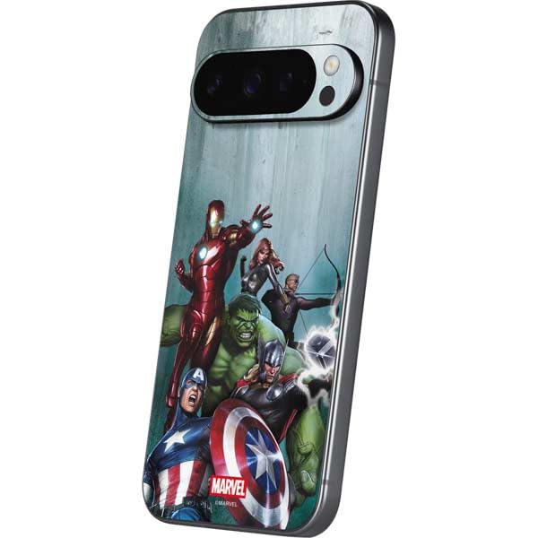 Skinit Decal Phone Skin Compatible with Google Pixel 9 Pro - Officially Licensed Marvel Avengers Assemble Design