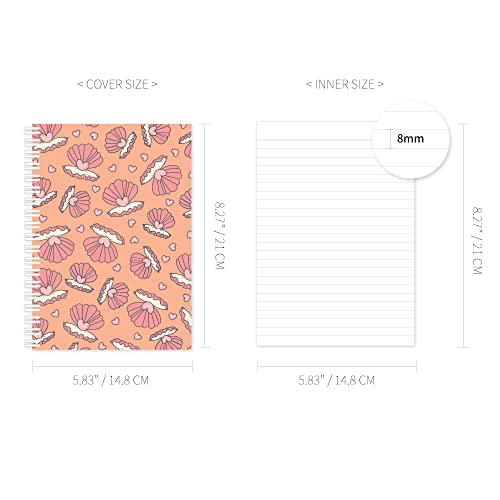 Carnet à spirales A5 avec cœur nacré idée cadeau pour l'écriture