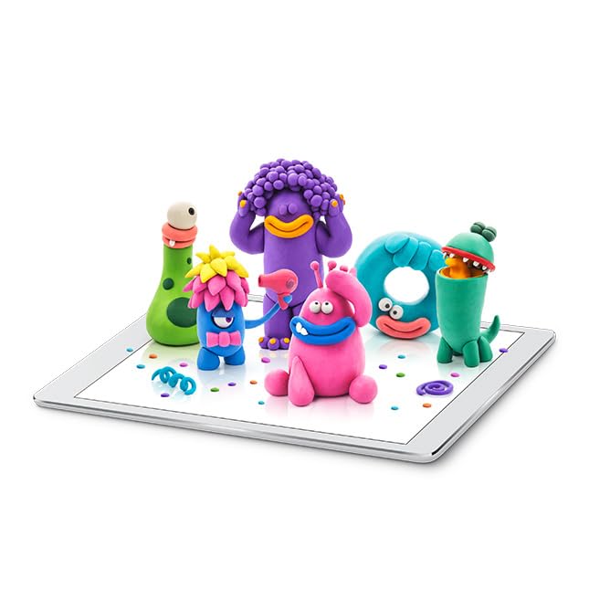 Fat Brain Toys Hey Clay Monsters, Air Dry Clay Kit with Interactive App for Kids & Tweens, Modeling Clay and Crafts Set