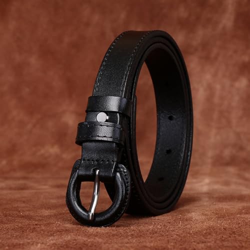 Women's Stitching Belts for Jeans Dresses 2.2cm Width Ladies Waist Strap with Leather Half-Circle Buckle Gift Box2