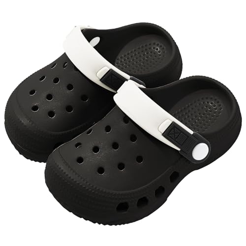 Image of OWIF Kids Toddler Clogs Boys Girls Slip on Slides Sandals Summer Beach Pool Outdoor Water Shoes Shower Slippers,Dinosaur Black 8-9 Toddler