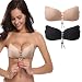 Aomh Invisible Adhesive Bra 2 Pack Sticky Bra Reusable Push up Invisible Women Bra Drawstring Silicone Bras