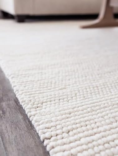 S & L Homes Wool Cotton Hand Woven Chunky Knit Popcorn Rug - Ivory Contemporary Area Rug for Living Room Bedroom (8' x 10' - Ivory) - Image 9