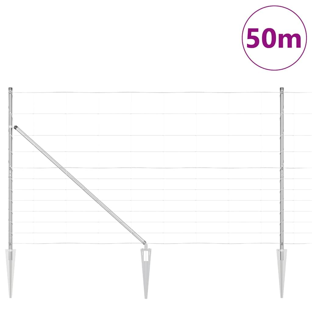 Słupek ogrodzeniowy, galwanizowany, 50 x 1,4 m, stal, wytrzymały słupek ogrodzeniowy ogrodowy do użytku na zewnątrz, nowoczesny design, odporny na warunki atmosferyczne, łatwy montaż, 1 sztuka