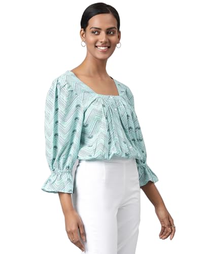 Image of Fabindia Women Tie Up Top Cotton