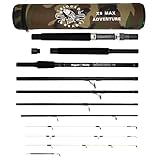 X5 MAX Compact Travel Fishing Rod. Spin Cast Bait Fly Travel Fishing Rod. 9 Rods Combinations from...