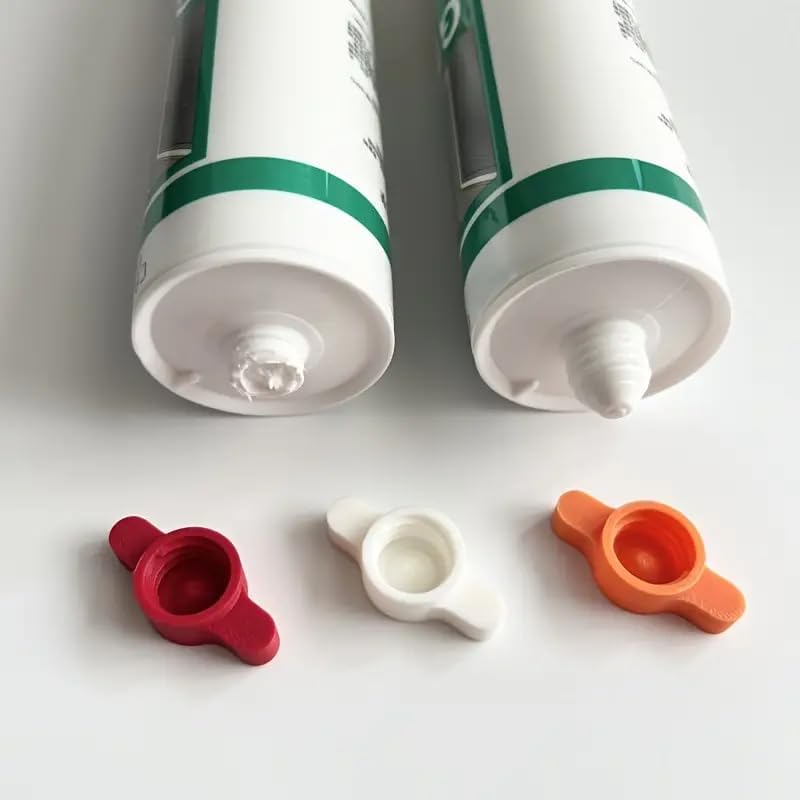 Silicone Adhesive Caulk Cap - Conical Sealing Cover | Fits Standard Glass Sealant Tubes | Prevents Drying for Home Use, Red