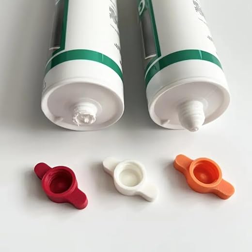Silicone Adhesive Caulk Cap - Conical Sealing Cover | Fits Standard Glass Sealant Tubes | Prevents Drying for Home Use, Orange