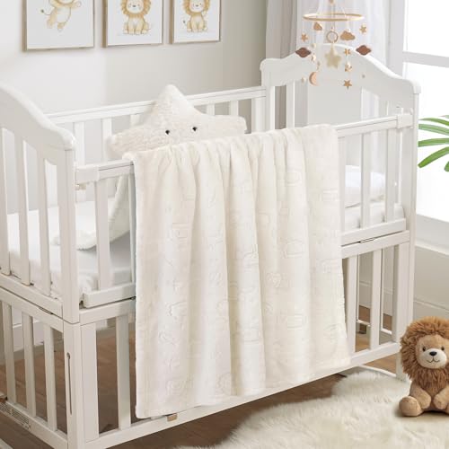 Image of BORITAR Fleece Baby Blanket 3D Animal Blanket, Ultra Soft Fluffy Baby Blankets for Boys Girls, Cozy Infant Toddler Newborn Receiving Blankets for Crib Stroller (30x40 Inches, Cream)
