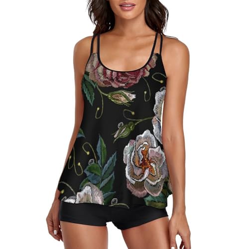 Maillot de bain tankini femme anti-frottement avec shorty et robe de plage