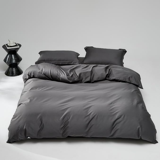 Juego de Ropa de Cama de 4 Piezas, 2 Fundas nórdicas de 220 x 240 cm y 2 Fundas de Almohada de 80 x 80 cm, Juego de Ropa de Cama de Microfibra de poliéster con Cremallera (Gris)