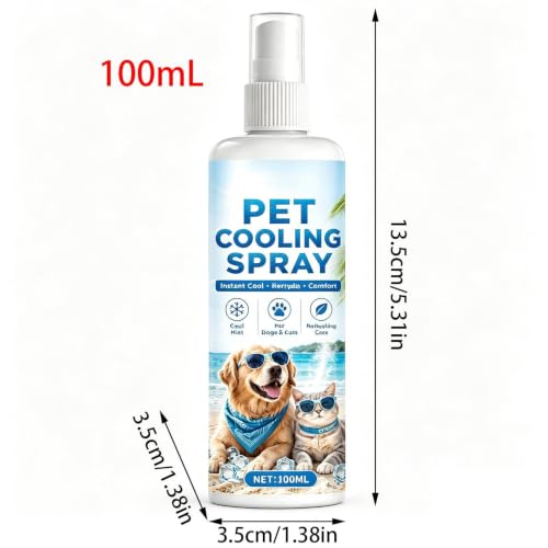 Spray refrescante instantáneo del calor para perros gatos interior exterior camping 100ml 7